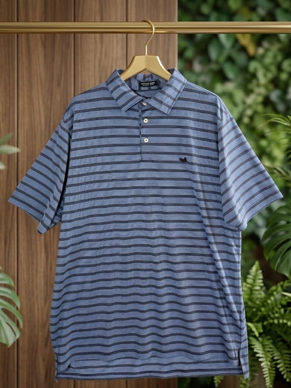Southern Marsh Heritage Polo Shirt Men’s XL Navy Blue Stretch Stripe Golf